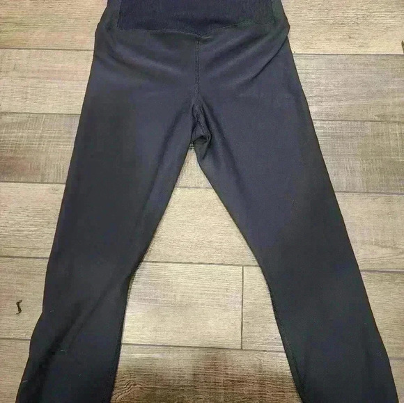 Nike Tights Leggings Capri Cropped Dri Fit Pant Women Medium Black Out - Picture 4 of 5